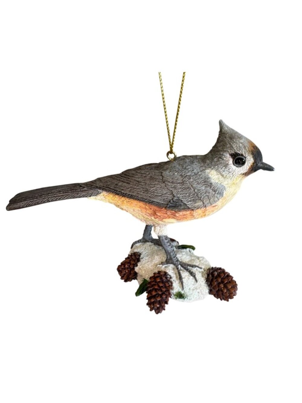 Danbury Mint Tufted Titmouse Bird Ornament Resin Multi-Color Hanging Figurine - Picture 2 of 7